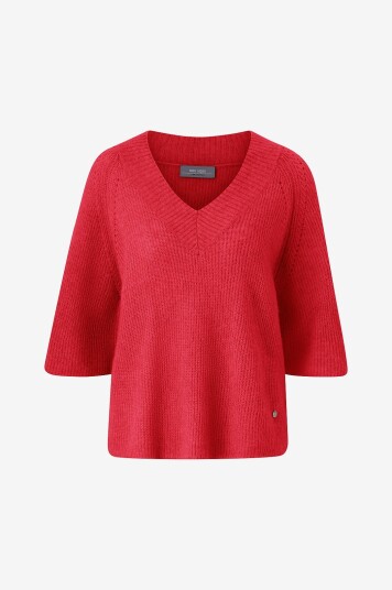 MOS MOSH - Genser mmTaci 3/4 V-neck Knit - Rød MOS MOSH - Genser mmTaci 3/4 V-neck Knit - Rød
