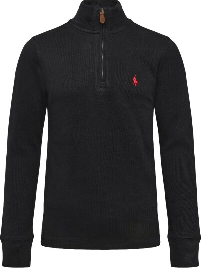 Ralph Lauren Kids Estate Rib Quarter Zip Pullover POLO BLACK/C3959 M