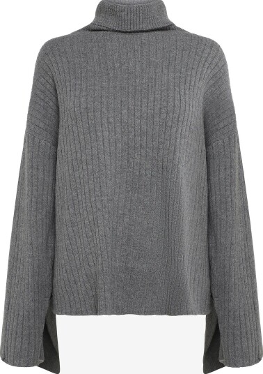 Topshop Tsyina Ls Oversized Knitted Jumper Knt - CHOAL GREY - XS