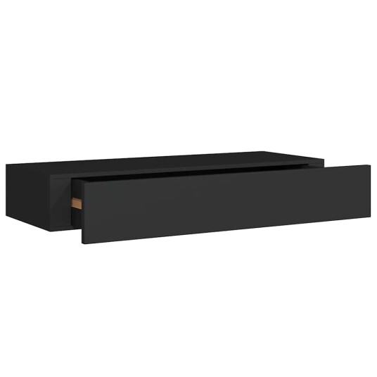 vidaXL Veggmonterte skuffehyller 2 stk svart 60x23,5x10 cm MDF