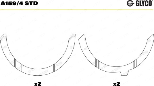 Avstandsskive, veivaksel GLYCO A159/4 STD