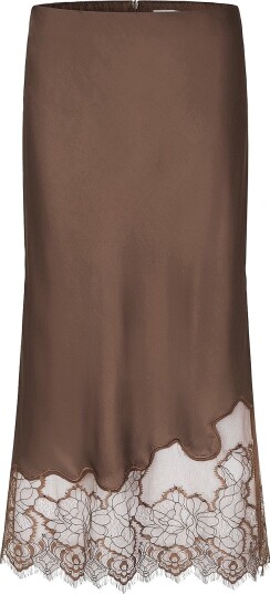 Second Female Skjørt Wila Lace Midi Skirt Brun