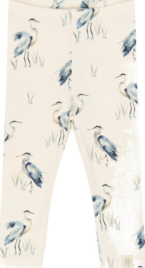 Petit Piao Leggings - PpStar - Eggnog Heron Aop - Petit Piao - 74 - Leggings Beige Blå Hvit