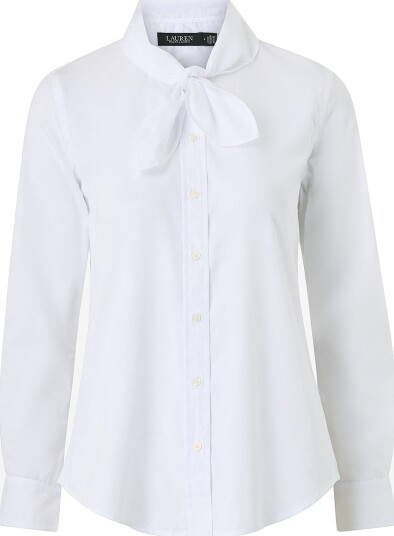 Lauren Ralph Lauren Skjorte Pce Dye 70s Brdclth wvn Hvit