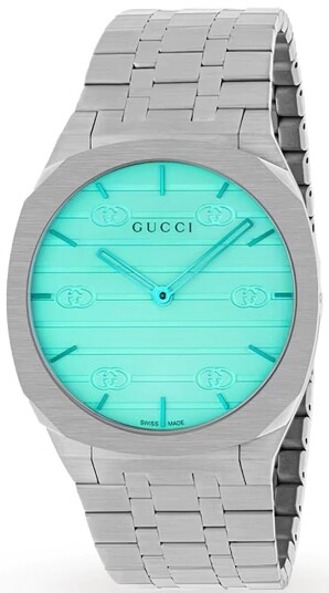 Gucci 25H Dameklokke YA163409 Blå/Stål Ø38 mm