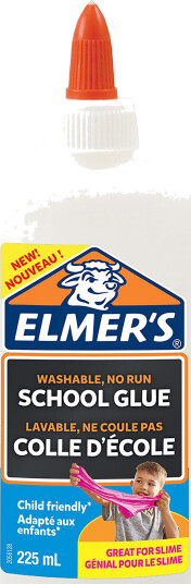 Elmer's flytende skolelim, hvit, vaskbar, 225 ml - fantastisk til fremstilling av slim