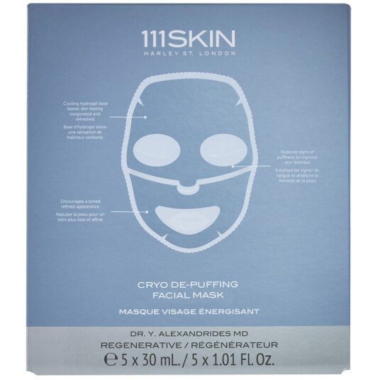 111Skin Cryo De-Puffing Facial Mask Boxed Fragrance Free 5 x 30 ml