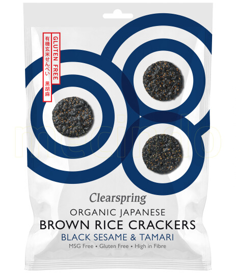 Clearspring Organic Brown Rice Crackers, Black Sesame 40gram