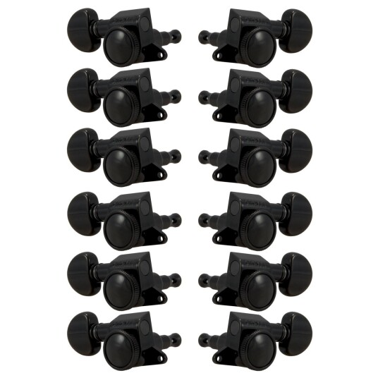 Grover 505bc12 Mini Roto-Grip Locking Rotomatics, 12-String, 6+6, Svart Chrome