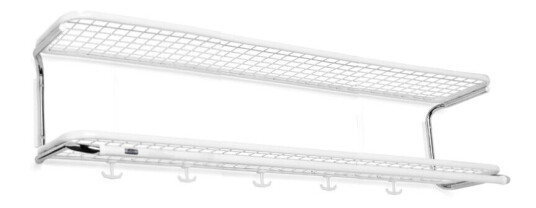 Essem Design Classic 650 hattehylle hvit/krom, 2 niv?er, 110 cm