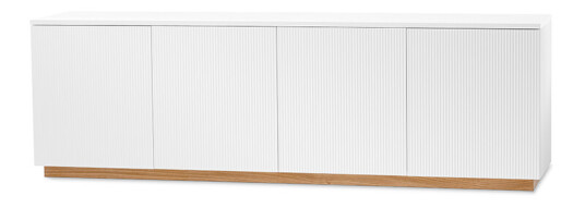 A2 Beam sideboard Hvitlakkert, sokkel i oljet eik