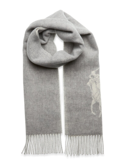 Polo Ralph Lauren Big Pony Wool Scarf - Grey - ONE SIZE Polo Ralph Lauren Big Pony Wool Scarf - Grey - ONE SIZE