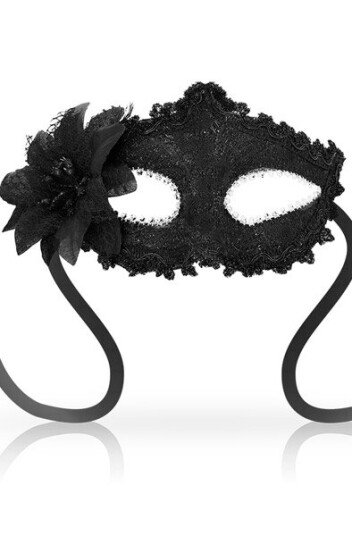 Masks Venetian Eyemask Side Flower Black Masks Venetian Eyemask Side Flower Black