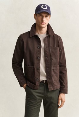 Gant Twill Overshirt   Brown   L