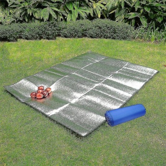 Aluminium Piknik Teppe Teppe Vanntett Foldbar Dobbeltsidig Folie Soveunderlag For Camping200 X 150 Cm