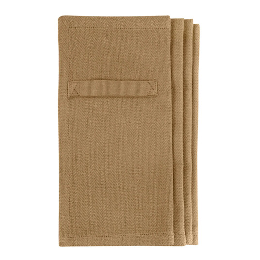 The Organic Company   Serviett i bomull 20x20 cm 4 stk khaki