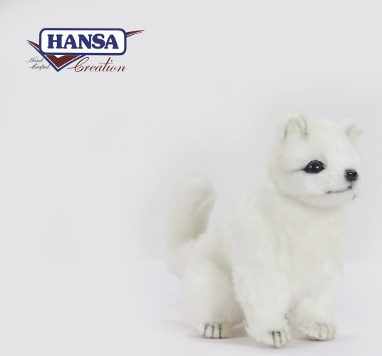 Arctic Fox Cub Sitting 14 cm | Hansa Creation 6830