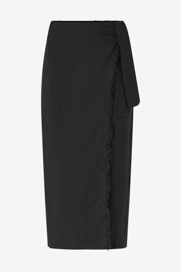 Mango - Skjørt i lin Skirt Pareo - Svart