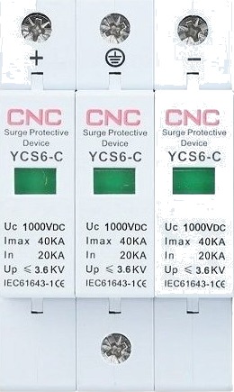 Cnc Overspenningsvern DC 3P Klasse C 20-40kA 1000V DC Cnc Overspenningsvern DC 3P Klasse C 20-40kA 1000V DC