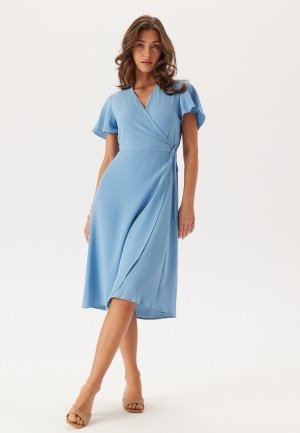 VILA Vilovie S/S Wrap Midi Dress Blissful Blue 42