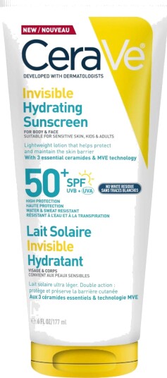 CeraVe Invisible Hydrating Sunscreen SPF 50+ 177 ml - UVB & UVA Beskyttelse CeraVe Invisible Hydrating Sunscreen SPF 50+ 177 ml - UVB & UVA Beskyttelse