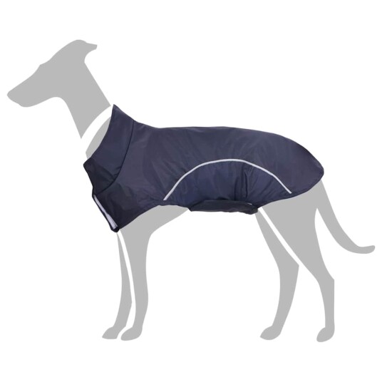 Vidaxl Hunde Regnfrakk Med Refleksstrimler Polyester Marineblå L