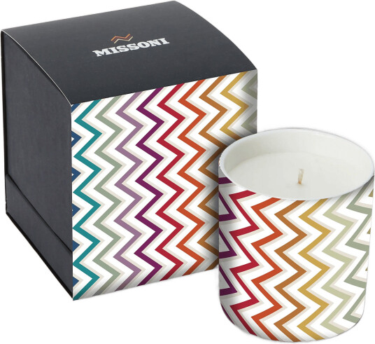 Missoni Home Watamu Scented Candle W/Decorated Glass Container Ø 8,3Xh9 Multi/patterned ONE SIZE