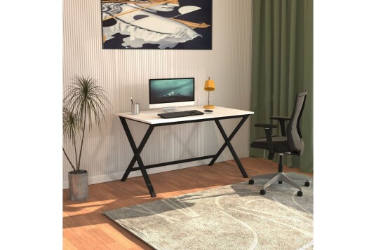 Athodna Skrivebord 70x120 cm Sort/Hvit