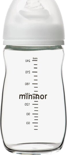 Mininor Glass Bottle 240Ml 0M White 0 M Mininor Glass Bottle 240Ml 0M White 0 M