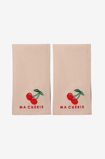 Vondels Broderte servietter Ma Cherie 45 cm 2 p Beige