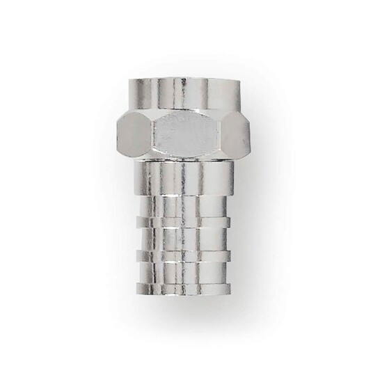 Nedis F connector Rett Hann Nikkel Belagt 75 Ohm Krympe Kabeltilførselsdiameter: 7.0 Mm Kobber Sølv 2 Stk. Vindus