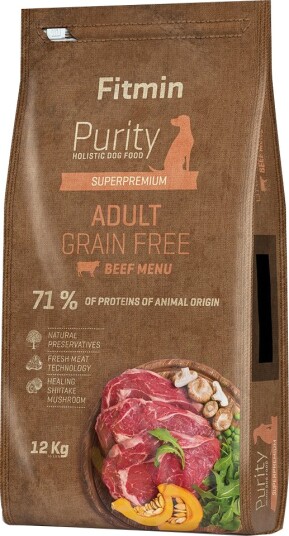 Fitmin Tørrfôr Adult Dog Purity Storfekjøtt Uten Korn 12 kg
