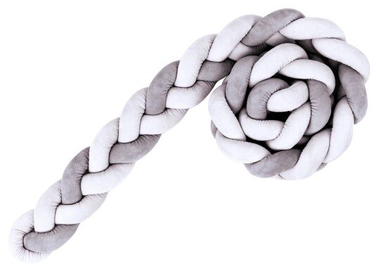 SARO Baby Braid Crib Bumper Grey