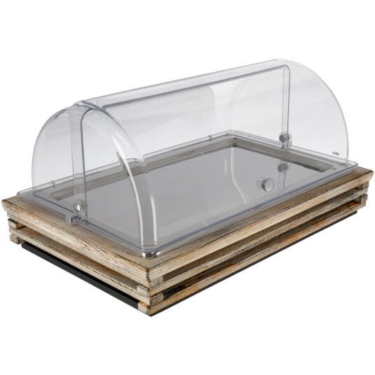 VEGA Buffetsystem komplett Natchez rustfritt stål GN 1/1; Størrelse GN 1/1, 57.5x37x27.7 cm (LxBxH); Vintagehvit/Transparent/Stålgrå; Rektangulær
