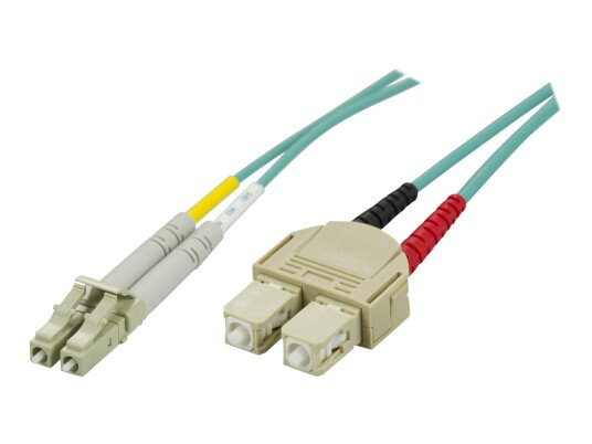 Deltaco OM3 Fiberoptisk Nettverkskabel LC til SC, 5 m, Blå, 10 Gbit/s