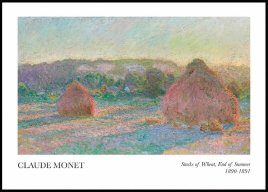 Claude Monet Stacks of Wheat End of Summer Plakat Plakat / 30x40cm