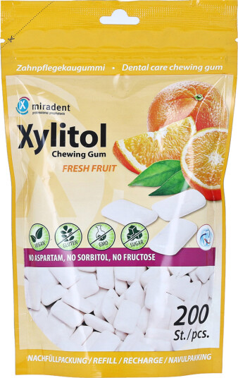 Tannpleie Xylitol Tyggegummi 200 stk. Miradent frisk frukt Tannpleie Xylitol Tyggegummi 200 stk. Miradent frisk frukt