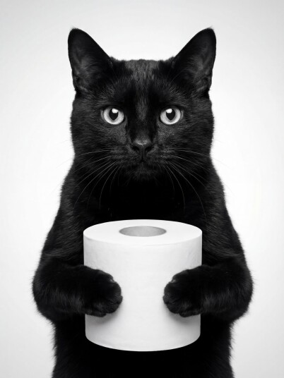 Namly Design Poster Svart Katt med Papir POSTERWAHGBX