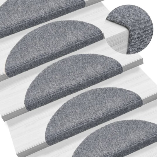 vidaXL Selvklebende trappematter nålestempel 15 stk 56x17x3cm lys grå vidaXL Selvklebende trappematter nålestempel 15 stk 56x17x3cm lys grå
