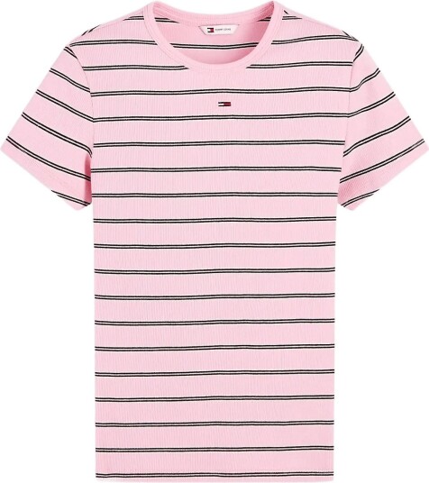 Tommy Jeans Tjw Slim Essential Rib Ss Pink M