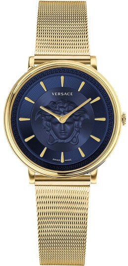 Versace Dameklokke VE8104021 V Circle Blå/Gulltonet stål Ø38 mm