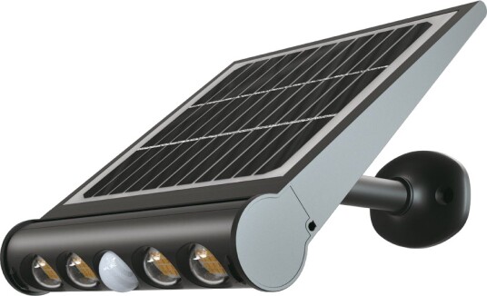 V Tac 8W Solara LED vegglampe med sensor   Solcelle 950lm IP65 PIR sensor sort finish   Kulør : Nøytral