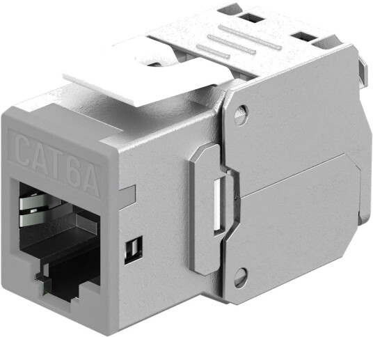 Goobay Keystone Modul Rj45 Cat 6A Stp Slim Lys Grå 77946