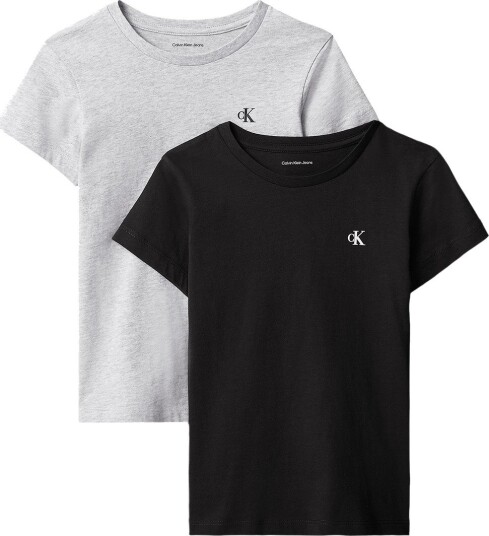 Calvin Klein 2 Pack Slim T Shirt Black 170 x 16 Calvin Klein 2 Pack Slim T Shirt Black 170 x 16