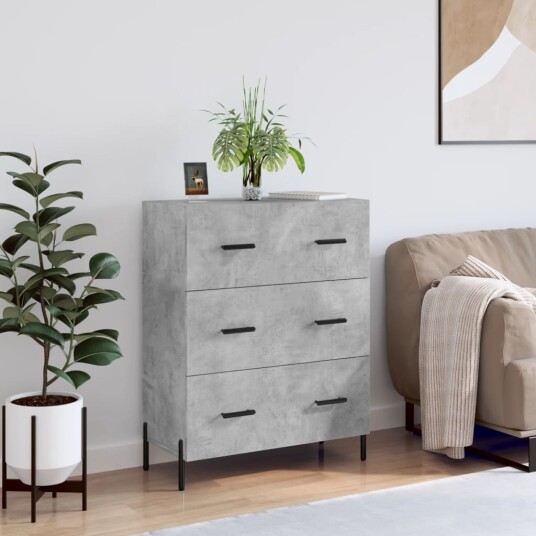 vidaXL Skjenk betonggrå 69,5x34x90 cm konstruert tre vidaXL Skjenk betonggrå 69,5x34x90 cm konstruert tre