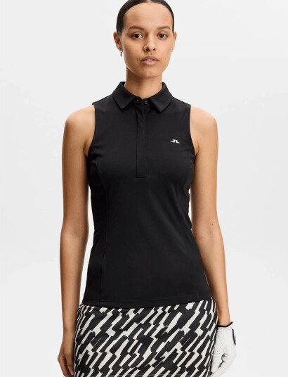 J. Lindeberg Dena Sleeveless Polo Black S