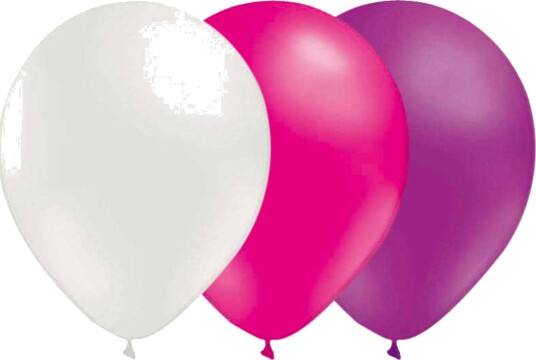 Ballongkungen Ballongkombo Hvit-Magenta-Lyselilla 15-pakning 3009