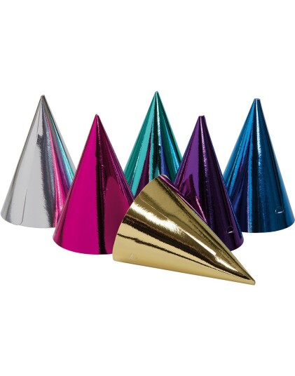 6 stk Flerfargede Partyhatter