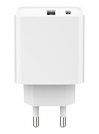 Gembird 20W Strømadapter med USB-C og QC 3.0 - Hvit