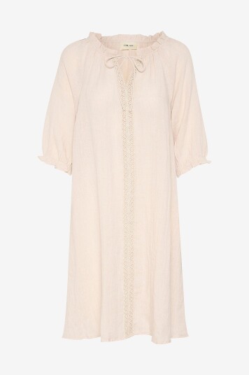 Cream - Kjole i lin crBellis Lace Dress - Beige Cream - Kjole i lin crBellis Lace Dress - Beige